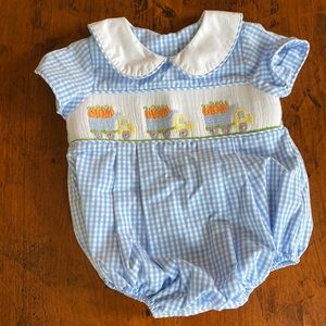 NWOT Shrimp & Grits kids smocked bubble romper